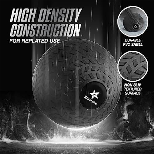 Yes4All Slam Balls, 10-40lb Weighted Ball Weight, Durable PVC Sand Filled Workout Dynamic Slam Ball for Strength Training, Triangle, Black, 10lbs - color: C. Triangle Black, style: A. 10lbs