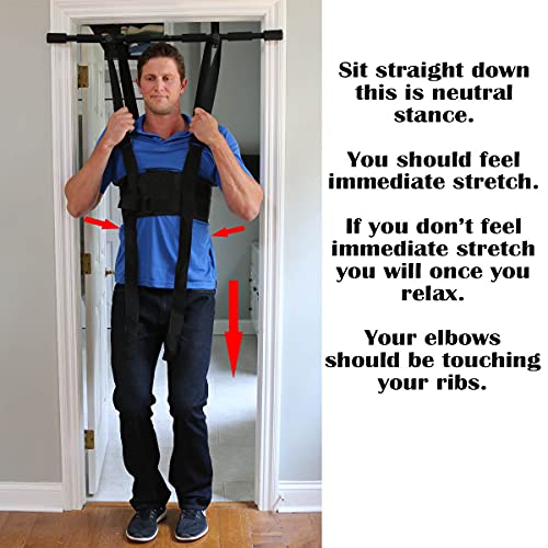 Sit and Decompress Back Stretcher 3 Minutes A Day Lumbar Traction Spinal Decompression - Inversion Table Alternative (Medium Harness No Bar) - size: Medium Harness (No Bar)