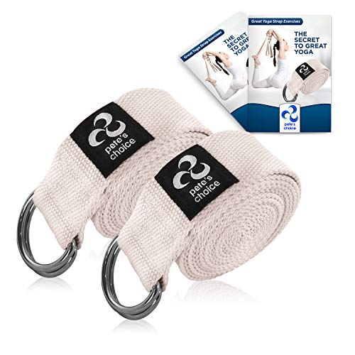 2-PACK or 5-PACK Yoga Exercise Adjustable Straps 8Ft | BONUS eBook | with Durable D-Ring For Pilates & Gym Workouts | Hold Poses, Stretch, Improve Flexibility & Maintain Balance - style: 2 Pack, 8ft