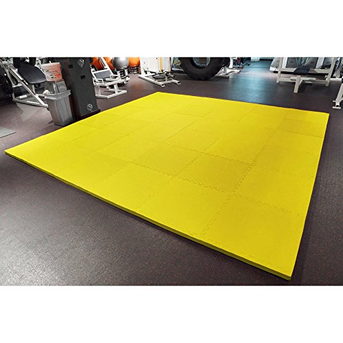 Meister X-Thick 1.5" Interlocking EVA Foam Mats - 2X Cushion for Wrestling, MMA Takedowns & Gymnastics - 2'x2' Tiles - color: Yellow, size: 10 Tiles (40 Sqft)
