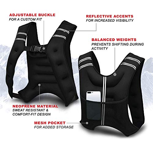 Adurance Weighted Vest Workout Equipment, 6lbs 10lbs 14lbs 18lbs Body Weight Vest for Men, Women, Kids