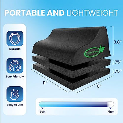 Lumbar Traction Block, Chiropractic Back Stretcher for Pain Relief, Lumbar Decompression, Lumbar Lordosis & Thoracic Kyphosis Correction