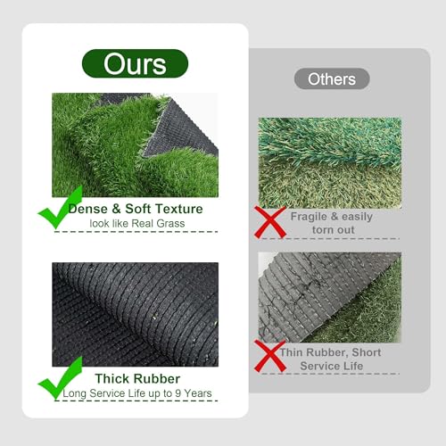 Yescom 1.38" H(3'x50'x4Pcs) Sports Workout Outdoor Gym Flooring Turf for - size: 1.38"H-3'x50'x4pcs(600Sq.Ft)