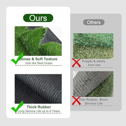 Yescom 1.38" H(3'x50'x4Pcs) Sports Workout Outdoor Gym Flooring Turf for - size: 1.38"H-3'x50'x4pcs(600Sq.Ft)