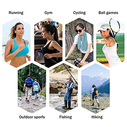 INNOLIFE 6 Pack Cooling Towels Breathable Ice Towel for Sports, Gym, Fitness, Running, Hiking, Yoga - Black - color: Black