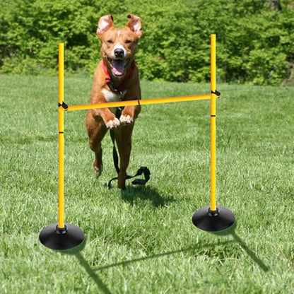 Adjustable Height Agility Hurdle Set Multi-Function Soccer Trainning Pole Set Coaching Sticks with Rubber Base - color: 3.3 FT, style: Pack of 6