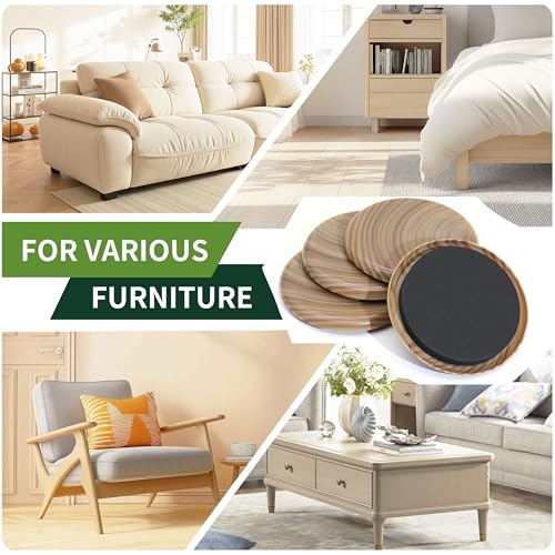 Furniture Sliders for Carpet 8 PCS - 3 1/2" Beige Coffee - size: 8 PCS 3 1/2 inch Beige Coffee
