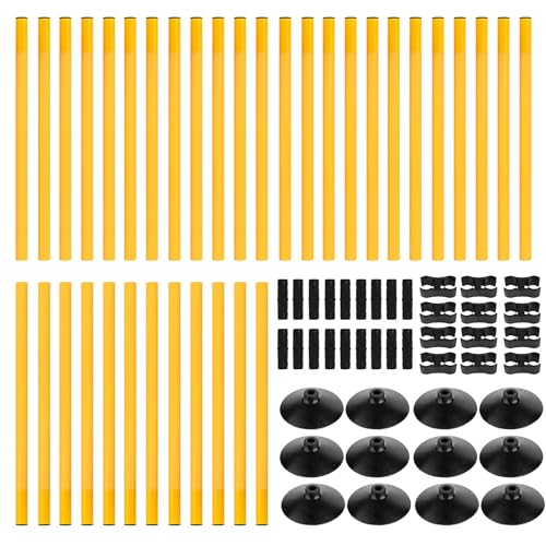 2.6FT Speed Agility Training Hurdles Set Adjustiable Height Jumping Hurdles Soccer Agility Poles for Beginner and Student - style: Pack of 6