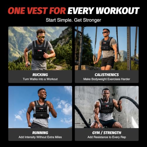 ZELUS Weighted Vest Men, 23lbs/36lbs/45lbs Adjustable Weight Vest - size: 45LB