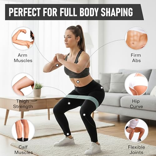 Poler Booty Resistance Bands Set for Women – 3 Fabric Bands (Light, Medium, Heavy) + Pilates Ball – Non-Slip Glute & Leg Workout Kit for Home Fitness, Yoga & Strength Training