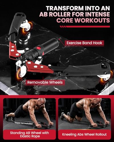 Saker Adjustable Hydraulic Twister Arm Trainer - 22-440Lbs Strength Training Equipment with Ab Roller Wheel, Home Gym System for Arms, Chest & Core Workout