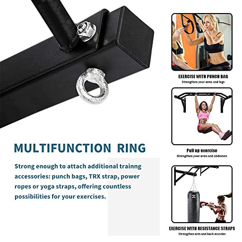 ptlsy Wall Mounted Pull Up Bar Multifunctional with Multi-grip Chin Up Bar Heavy Duty Dip Station for Home Gym Indoor Workout, Fitness Equipment, Dip Stand Supports to 440 Lbs