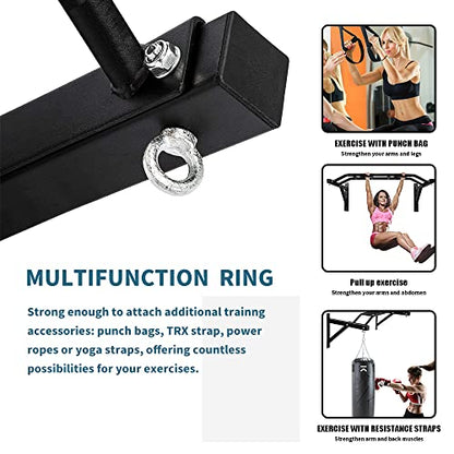ptlsy Wall Mounted Pull Up Bar Multifunctional with Multi-grip Chin Up Bar Heavy Duty Dip Station for Home Gym Indoor Workout, Fitness Equipment, Dip Stand Supports to 440 Lbs