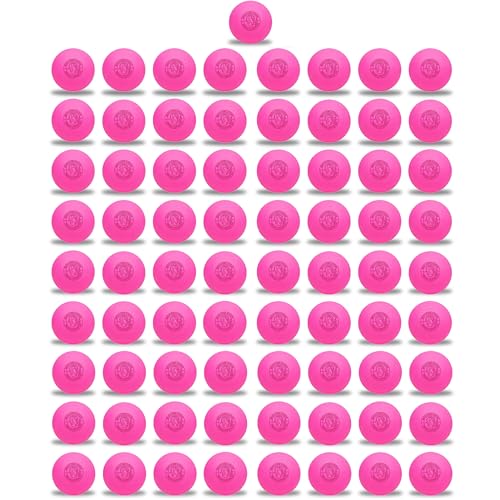 Signature Lacrosse Ball Set - Packs of 2, 4, 8, 12, and 120 - No Chemical Smell Massage Balls, Myofascial Release Tools, Back Roller, Muscle Knot Remover - color: Pink, size: 75 Balls