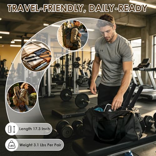 Ropeless Battle Ropes, 2-in-1 Weighted Cordless Battle Ropes for Home Gym, Portable Workout Exercise Equipment for Strength Building, Low-Impact Cardio Training and HIIT for Men & Women, Black