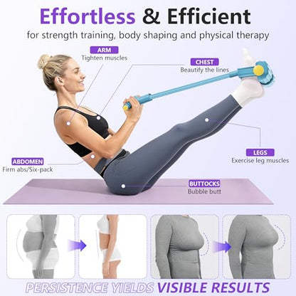 Upgraded Pedal Resistance Band with Handle, Soft Durable Fashion Puller Exercise with Thickened 6 Tension Ropes, Tube Pedal Resistance Device for Abdomen, Waist, Arm, Leg, Core/ABS