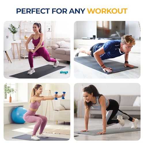 SereneLife Yoga Mat 30" x 60", 6mm Extra Thick Non-Slip Fitness Mat, Soft & Durable Exercise Mat for Gym, Cardio, Pilates, Stretching, Floor Workouts, Lightweight, Travel-Friendly, Men & Women