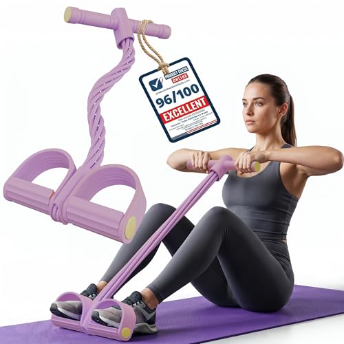 Premium 6 Tube Resistance Band – Powerful, Visible Results with Safe Low-Impact Design | Multifunction Pedal Resistance Band | Home Gym Equipment for Women | 30-Day Support - color: rosy