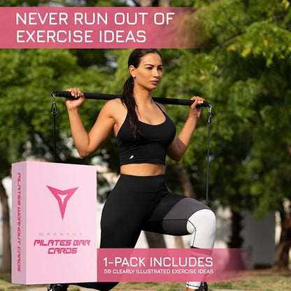 BREAKING LIMITS Pilates Workout Cards Deck - Body Weight Exercise Cards for Home Workouts - Fitness Cards for Men & Women - Body Deck for Weightlifting - Pilates Workout Card Games (Pilates Bar)