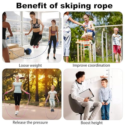 BIRDDIE Soft Beaded Jump Ropes For Kids, Adoult Fat Burning Fitness - color: 3Pack