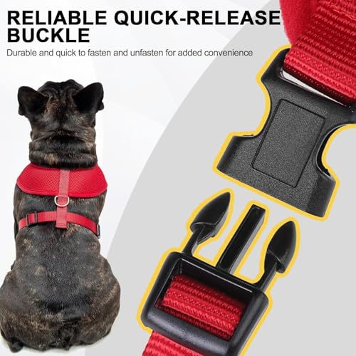 BINGPET Small Dog Harness, No Pull Step-in Puppy Pet Vest, Red - color: Red, size: S (NECK: 12", CHEST: 14"-18")