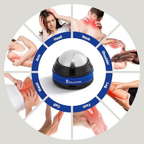 Solacium CryoSphere Mini - Stainless Steel Cold Massage Roller Ball - Handheld Massage Tool for Sore Muscles, Shoulders, Arms, Neck, Back and Feet
