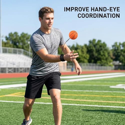8 Pcs Wrist Ball Set with Rebound Action, Ball on String,Ideal for Hand-Eye Coordination Training and Family Activities, Made from Soft PU and Sponge Materials
