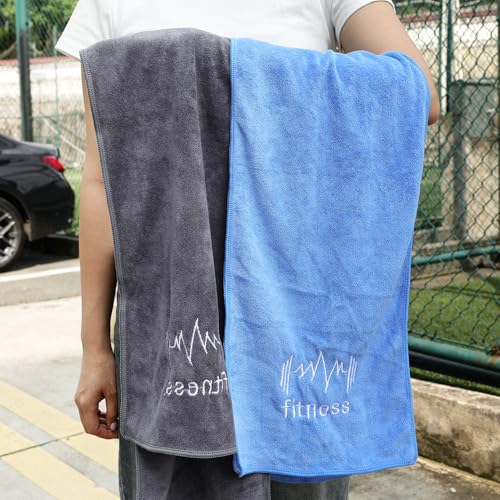 Multifunctional Fitness Towel for Sports Super Soft Quick-Drying Microfiber Towels Swimming Gym Equipment Sweat Pad (Dark Gray)