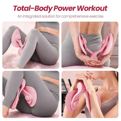 Thigh Trainer [2026 Upgraded], Thigh Trainer Thigh Exerciser, Inner Thigh Exerciser, 360° Pelvic Floor Exercise Devices, Hip Trainer Kegel Excerciser, 20LB Resistance Band, Pink