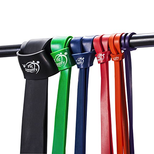 Fit Simplify Pull Up Assist Resistance Bands for Fitness, Physical Therapy, Stretching, Mobility and Exercise - color: Blue
