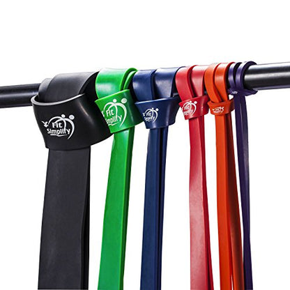 Fit Simplify Pull Up Assist Resistance Bands for Fitness, Physical Therapy, Stretching, Mobility and Exercise - color: Blue