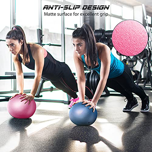 Cikyner Soft Pilates Ball, Small Exercise Ball 9 Inch Mini Gym Ball with Inflatable Straw, Suitable for Pilates, Yoga, Full Body Training, Physical Therapy and Balance improving at Home, Gym & Office - color: Pink
