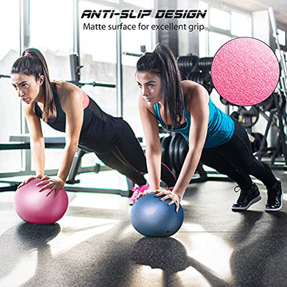Cikyner Soft Pilates Ball, Small Exercise Ball 9 Inch Mini Gym Ball with Inflatable Straw, Suitable for Pilates, Yoga, Full Body Training, Physical Therapy and Balance improving at Home, Gym & Office - color: Pink