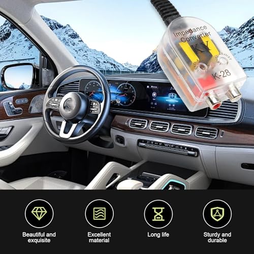 Speaker Output to RCA Line Control Audio Signal Adapter, K-28 CD Player High Frequency to Low Frequency Audio Wiring Harness Converter, for Cars (Transparent)