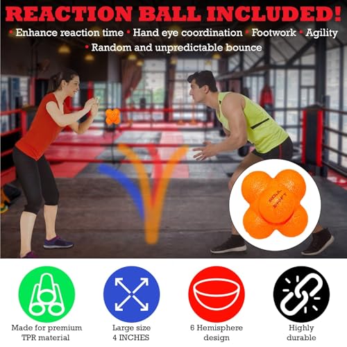 Soul Shift - Boxing Reflex Ball – Dual Competition Set | 2 Adjustable Headbands + 2 Training Balls + App Included | Speed, Agility & Hand-Eye Coordination for Adults & Kids | MMA Training Equipment