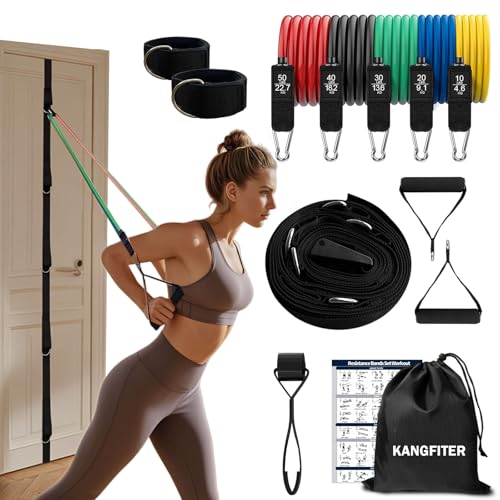 Door Anchor Strap and Resistance Bands for Working Out with Handles, Strength Training Equipment Exercise Bands for Full Body Workout, Non-Slip Multi Point Attachment for Home Gym Fitness