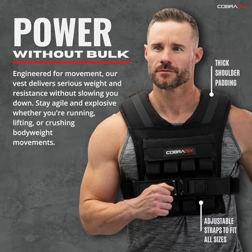 Weighted Vest for Men | Adjustable Weight Vest with Removable Iron Weights | Heavy Duty Workout Vests for Walking, Running, CrossFit, Strength Training, Rucking & Calisthenics | 35lbs & 44lbs