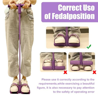 21 Fitness Resistance Bands-8 Tube Pedal Ankle Puller, Foot Pedal Resistance Band, Sit Up Exercise Equipment for Women Men Home Workouts, Yoga, and Resistance Training
