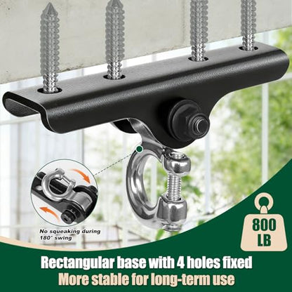 Heavy Duty Swing Hanger,180° Silent Oscillation, 800 lbs Capacity, for Playground, Swing Set, Hammock, Yoga, Punching Bag
