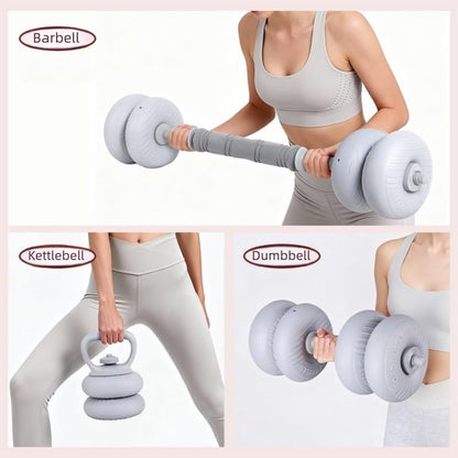 3-in-1 Adjustable Dumbbell Set 13/18/22/35LB - Soft Shell Weight Set Converts to Barbell & Kettlebell with Connector, All-in-1 Home Gym Strength Training Equipment for Men & Women
