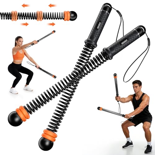 Cordless Battle Ropes with Adjustable Resistance Springs - Weighted Ropeless Battle Rope for Home Gym Exercise, Portable Workout Equipment for Strength Training & Cardio Fitness