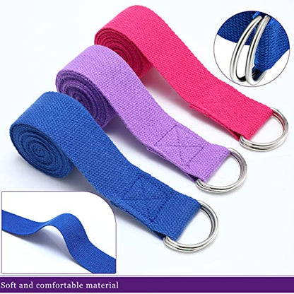 Yoga Strap Stretching Pilates Exercise Adjustable Straps 6 ft Non Elastic Yoga Belt with Adjustable D Ring Buckle for Pilates Gym Workouts Fitness - color: Classic