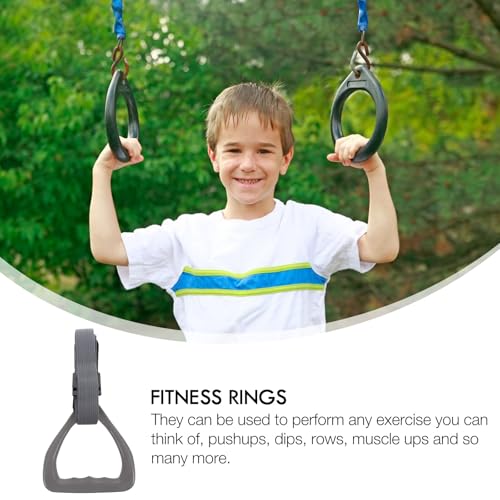 VILLCASE ’s Gymnastic Rings Set 2pcs with Adjustable Straps Gray Fitness Rings for Home Strength and Shoulder Joint Training Equipment