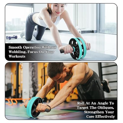 Ab roller wheel abdominal exercise core workout weight loss no noise easy to assembling light weight perfect home gym equipment for men & women