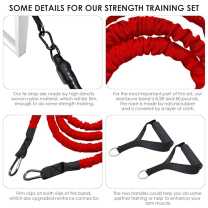 Speed Agility Training Equipment, 80lb Resistance Band Set to Improve Power, Strength, Focus Full Body Workout for Football, Basketball, Soccer, Tennis, Running, Jumping