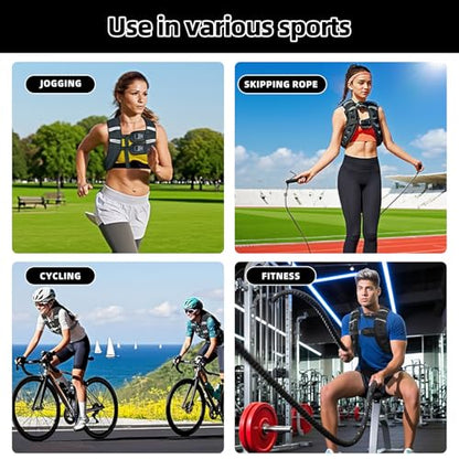 Weighted Vest for Women & Men, Adjustable 8lb/12lb/16lb/20lb – Reflective Weight Vest for Running, Walking, Strength Training, Jogging & Workout – Women’s Weighted Vests for Walking and Fitness - size: 16 LB