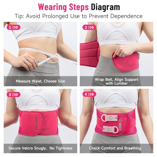 KKH Adjustable Back Support Brace, Ergonomic Back Brace for Lower Back Pain Women, Lumbar Support Belt for Relief Sciatica Pain