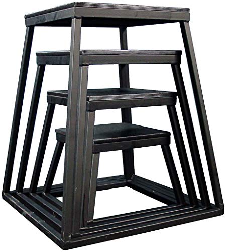 Ader Sporting Goods Plyometric Platform Box 4 Pcs Set- 12", 18", 24", 30" Black