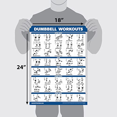 16 Pack - Exercise Workout Poster Set: Dumbbell , Suspension , Kettlebell , Bands , Medicine Ball , Battle Rope , Stretching , Bodyweight , Barbell , Yoga , Exercise Ball (PAPER - NOT LAMINATED , 18" x 24" )