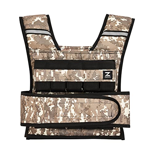 ZELUS Weighted Vest with Adjustable Weights for Home Workouts - color: 45lb Desert Camo